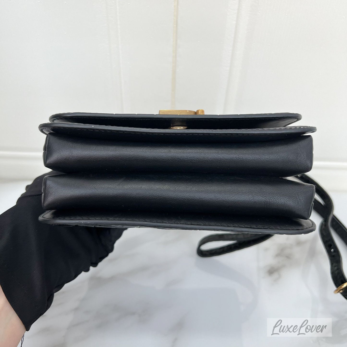 Balenciaga B. Bag in Crocodile Embossed Leather and GHW