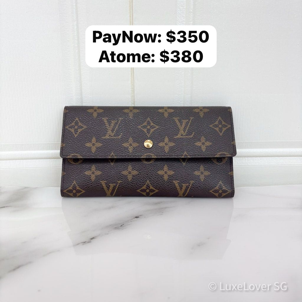 LV Long Wallet in Monogram Canvas and GHW