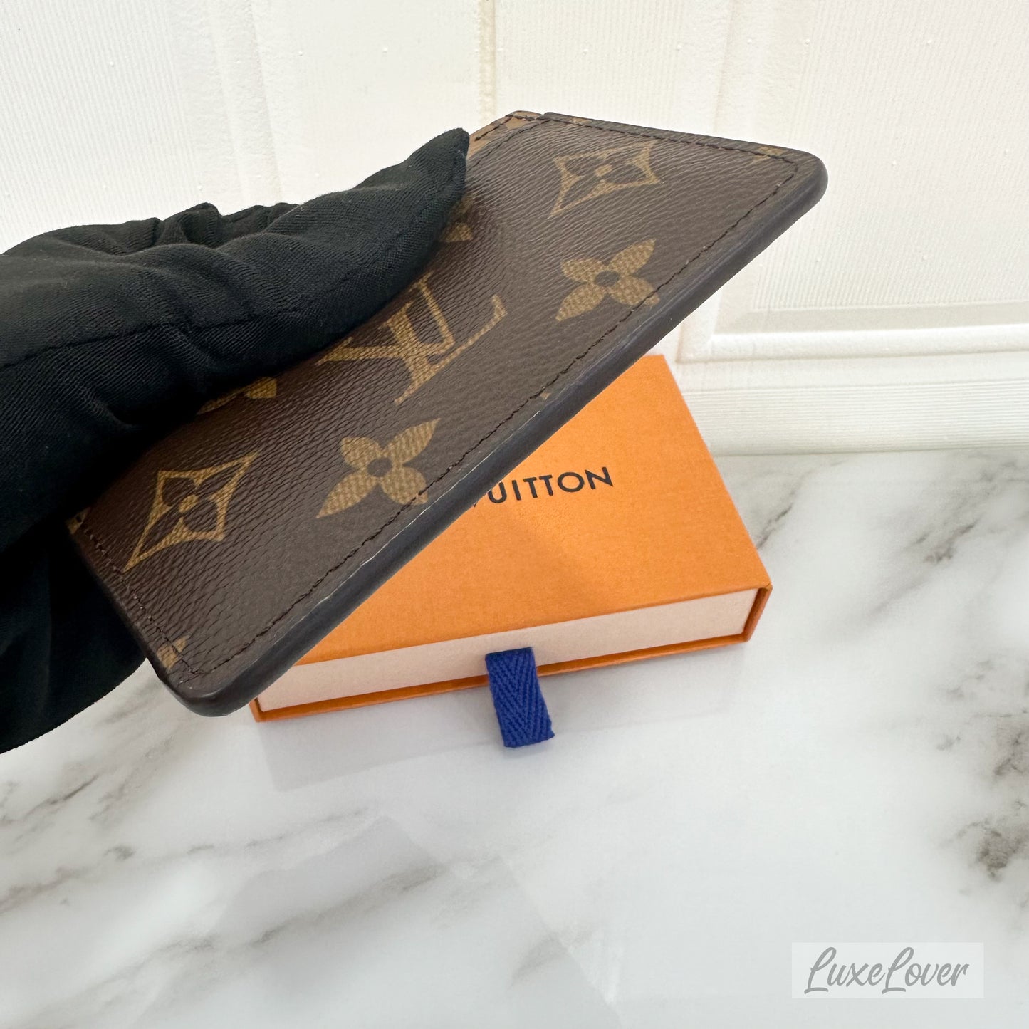 (PayNow $190) LV Monogram Reverse Canvas Card Holder