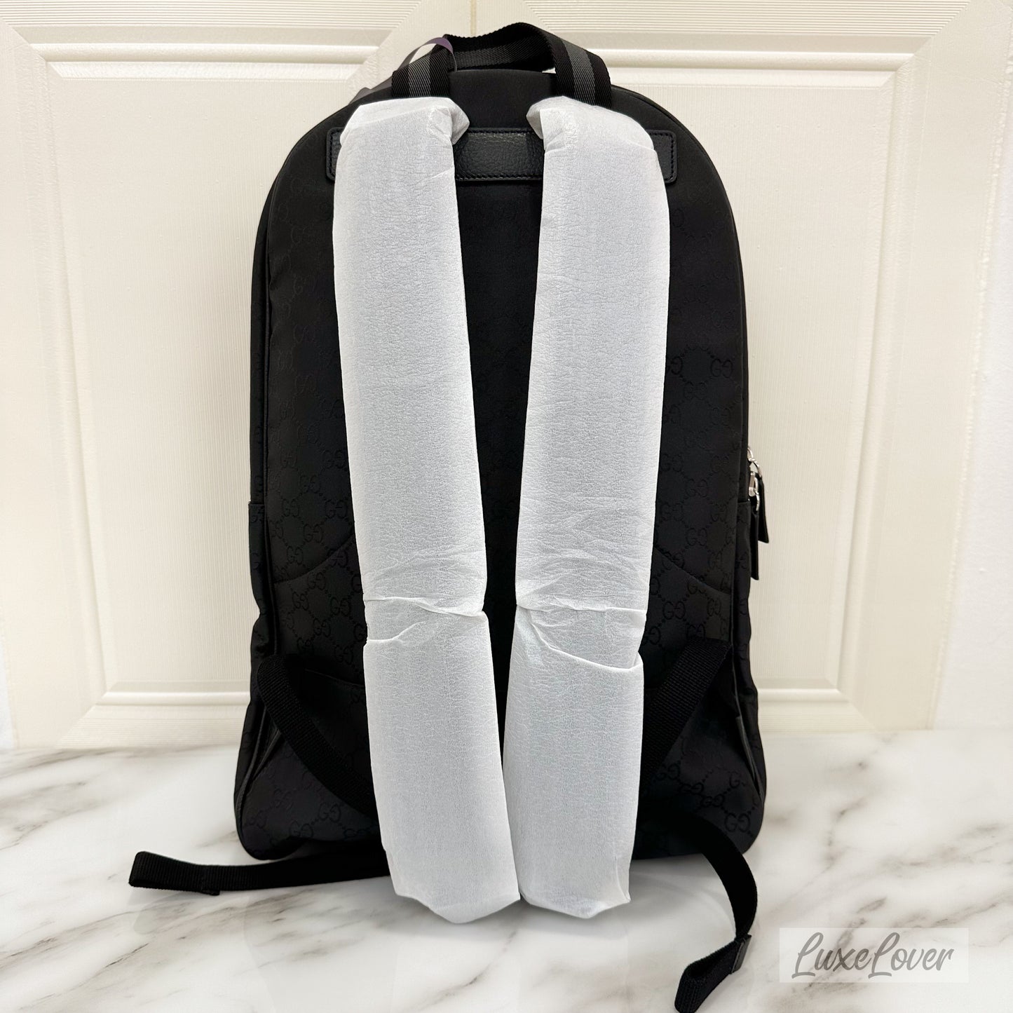 Gucci Monogram Nylon Backpack in Black Canvas