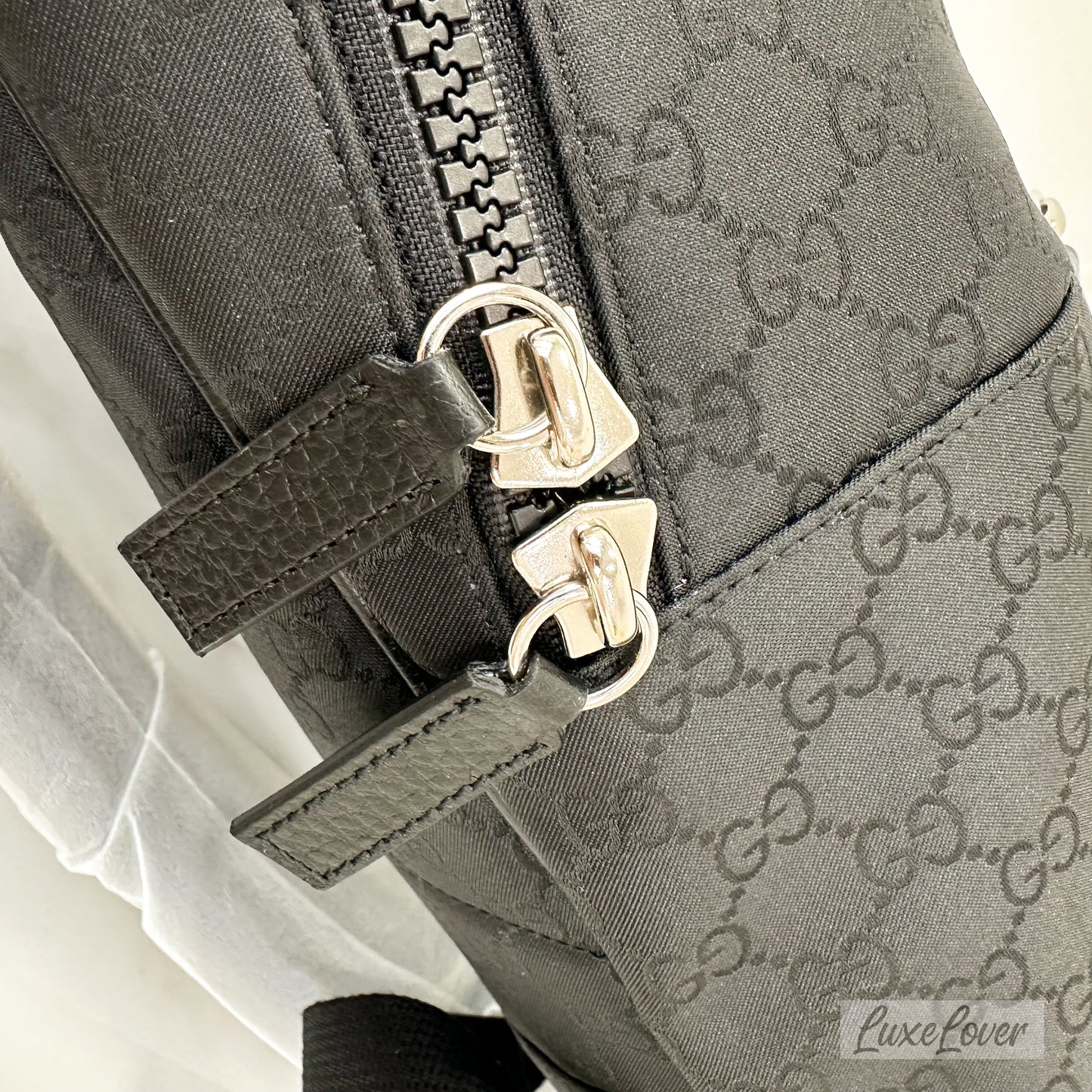 Gucci Monogram Nylon Backpack in Black Canvas