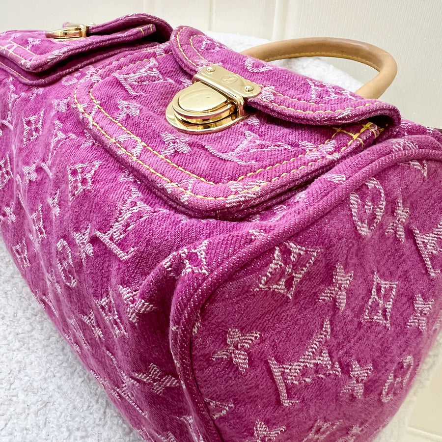 Louis Vuitton Vintage Neo Speedy in Fuchsia Pink Denim and GHW