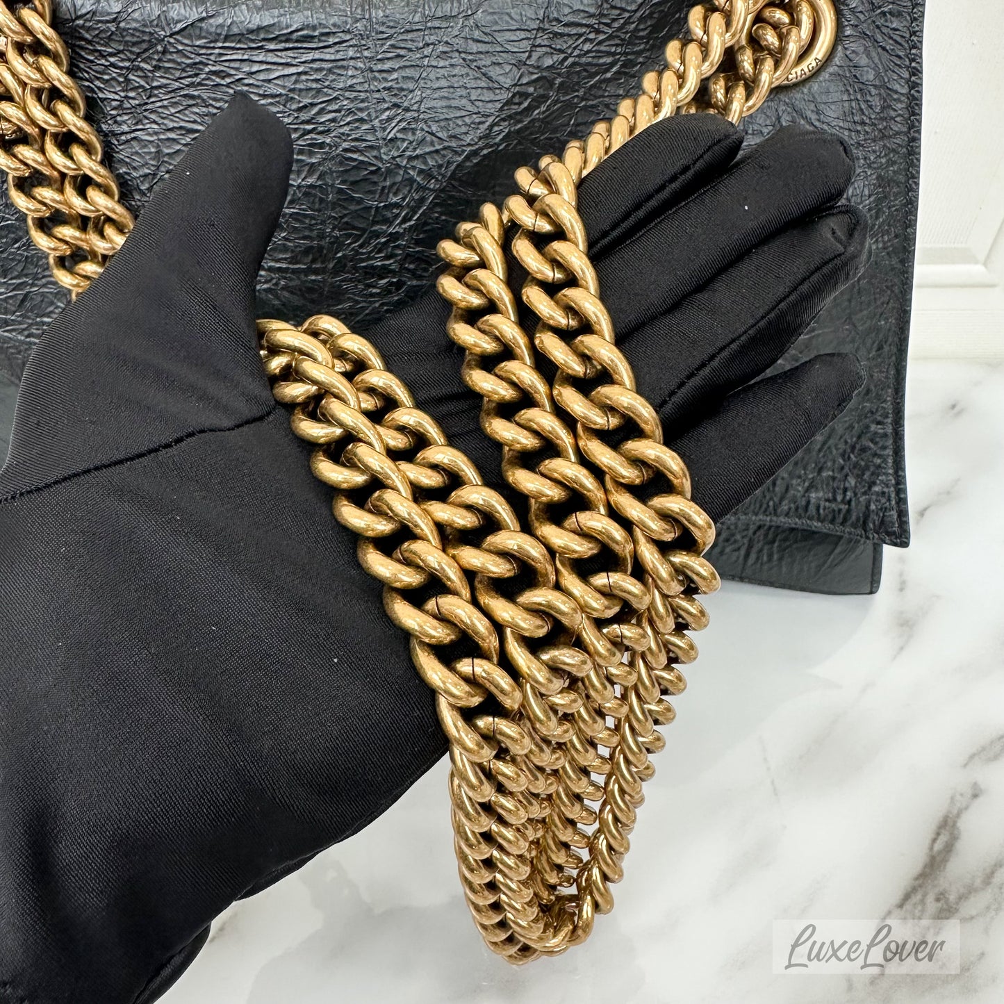 Balenciaga Crush Medium Chain Black Bag