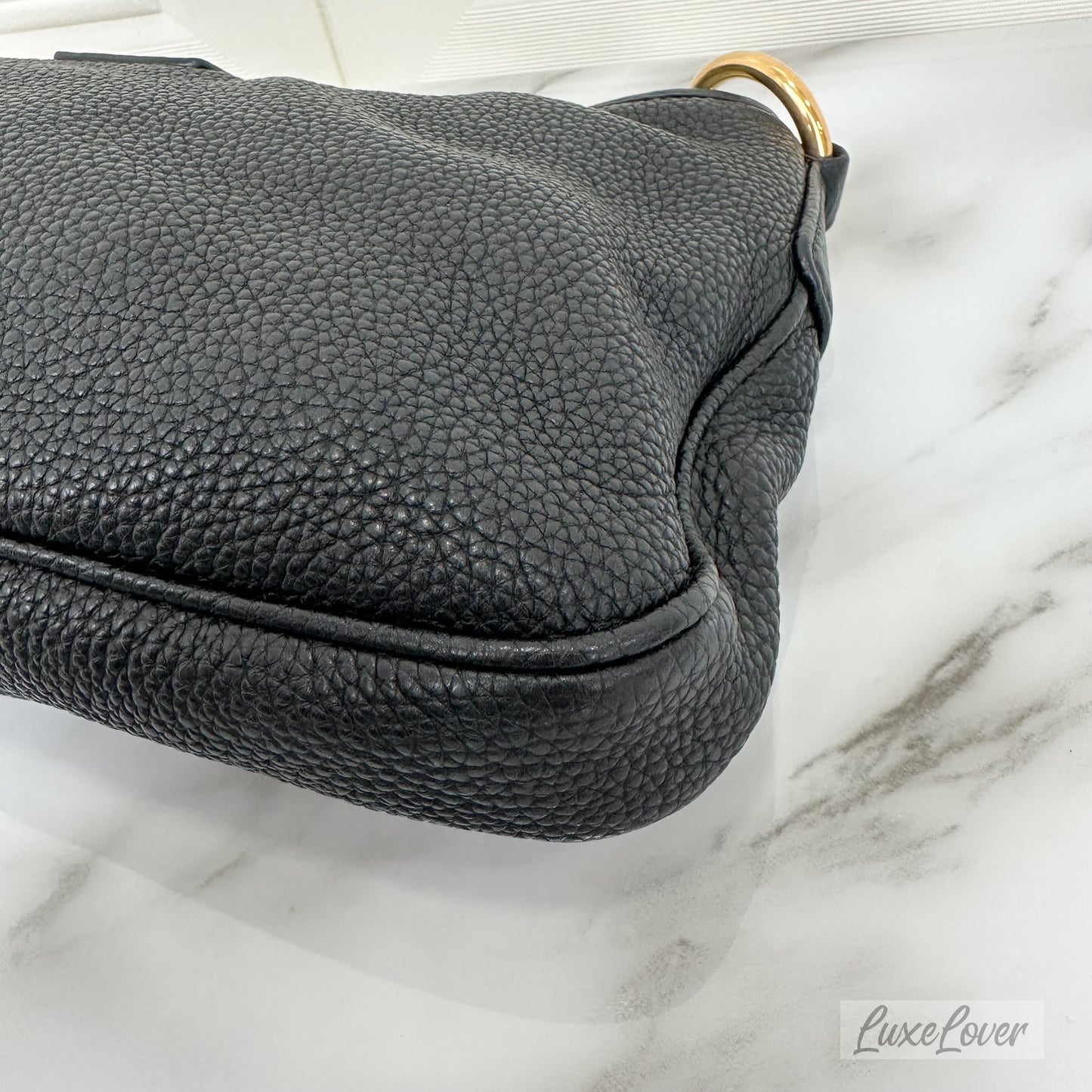 Miu Miu Shoulder Bag in Black Grained Calf Leather GHW