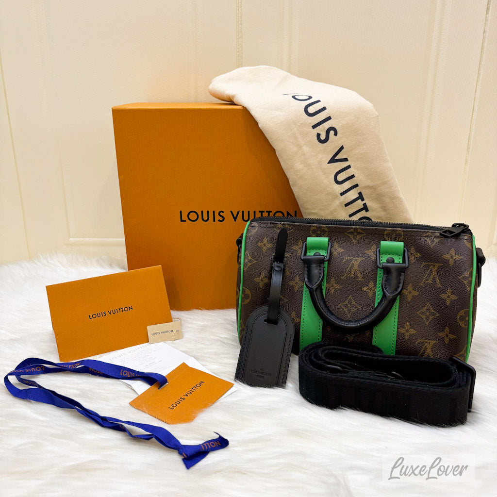 (PayNow: $1950) LV Macassar Keepall 25 in Monogram Canvas and Black HW