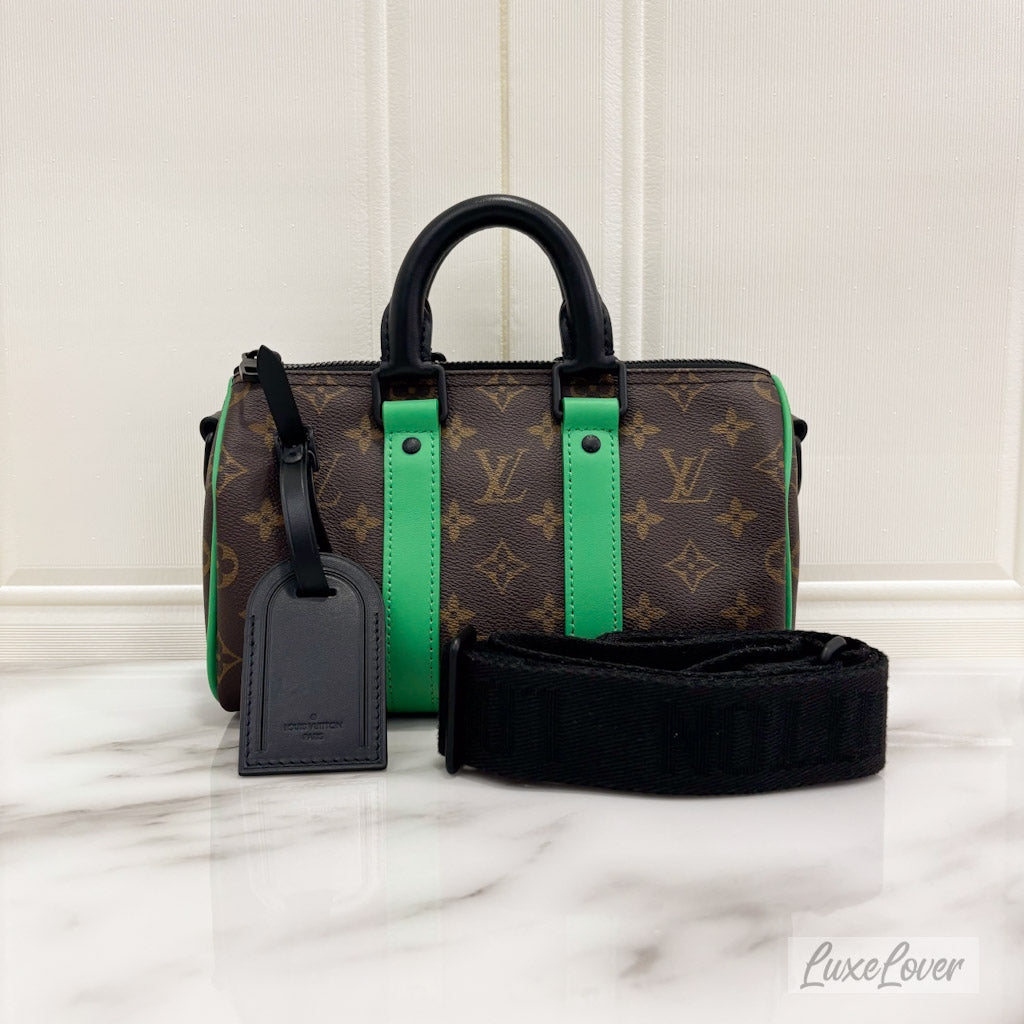 (PayNow: $1950) LV Macassar Keepall 25 in Monogram Canvas and Black HW