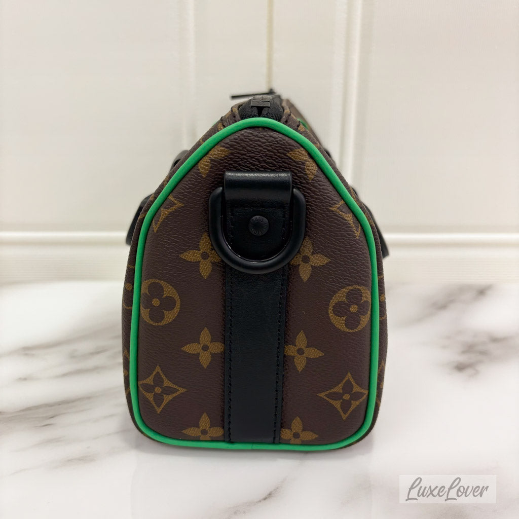 (PayNow: $1950) LV Macassar Keepall 25 in Monogram Canvas and Black HW