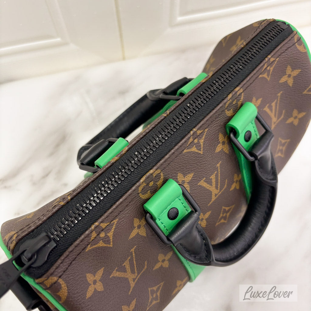 (PayNow: $1950) LV Macassar Keepall 25 in Monogram Canvas and Black HW