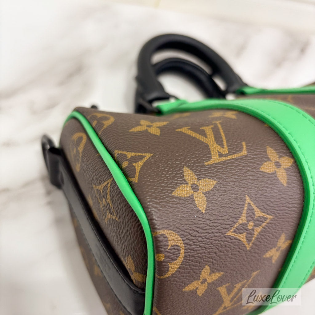 (PayNow: $1950) LV Macassar Keepall 25 in Monogram Canvas and Black HW