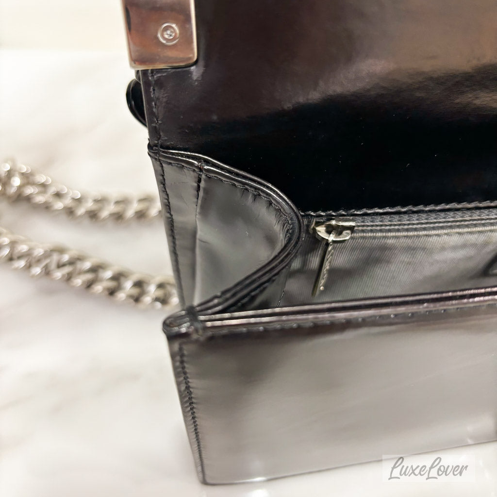 Chanel Medium Boy in Black Shiny Calfskin and SHW