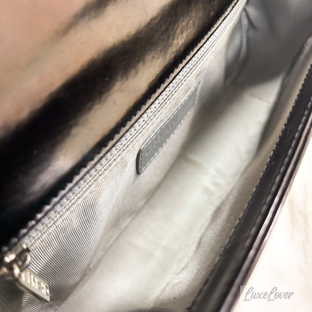 Chanel Medium Boy in Black Shiny Calfskin and SHW