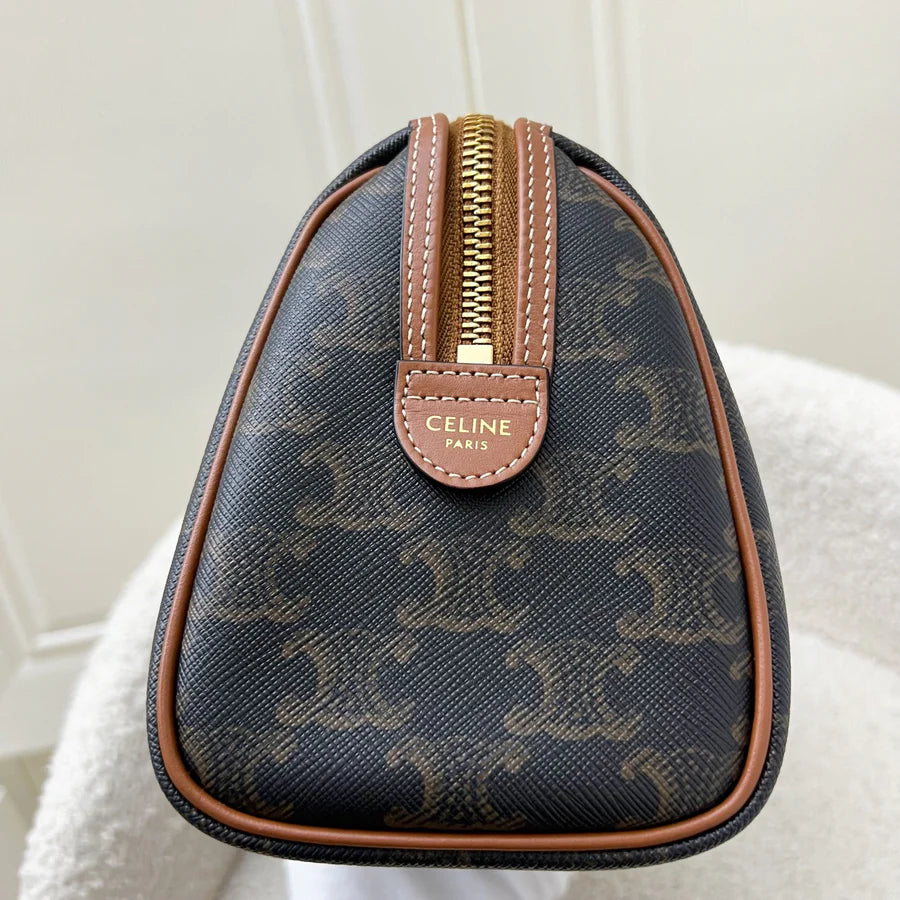 (PayNow $1190) Celine Small Boston in Triomphe Canvas and Calfskin GHW
