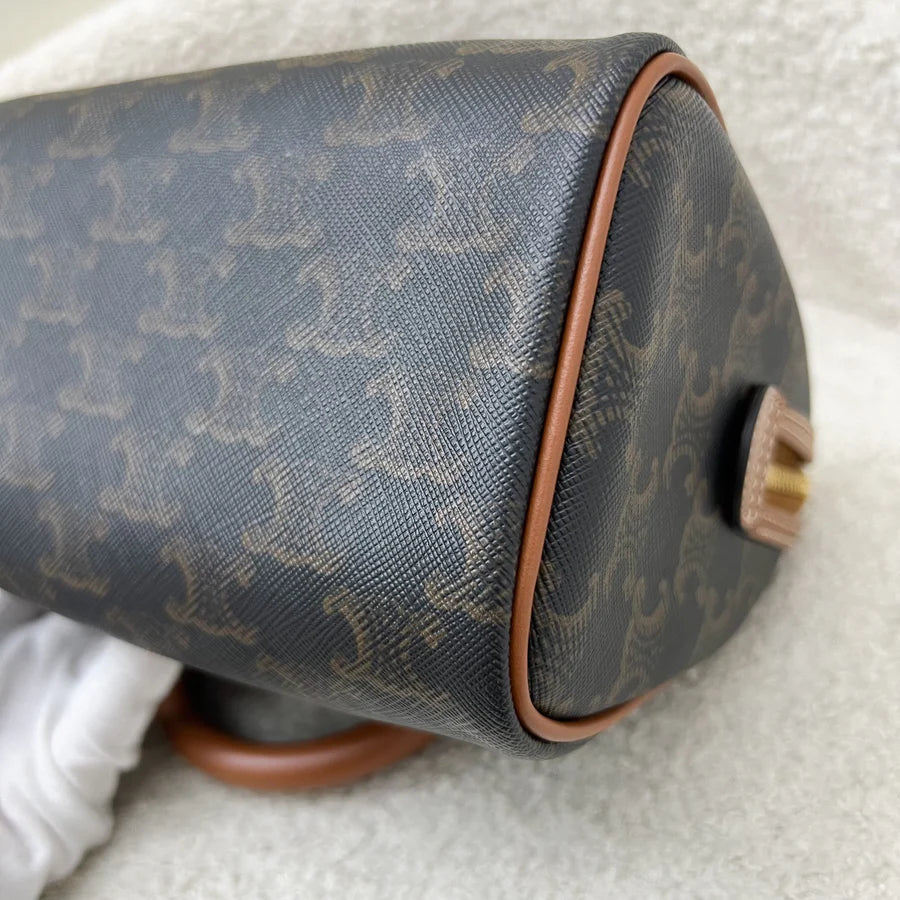(PayNow $1190) Celine Small Boston in Triomphe Canvas and Calfskin GHW