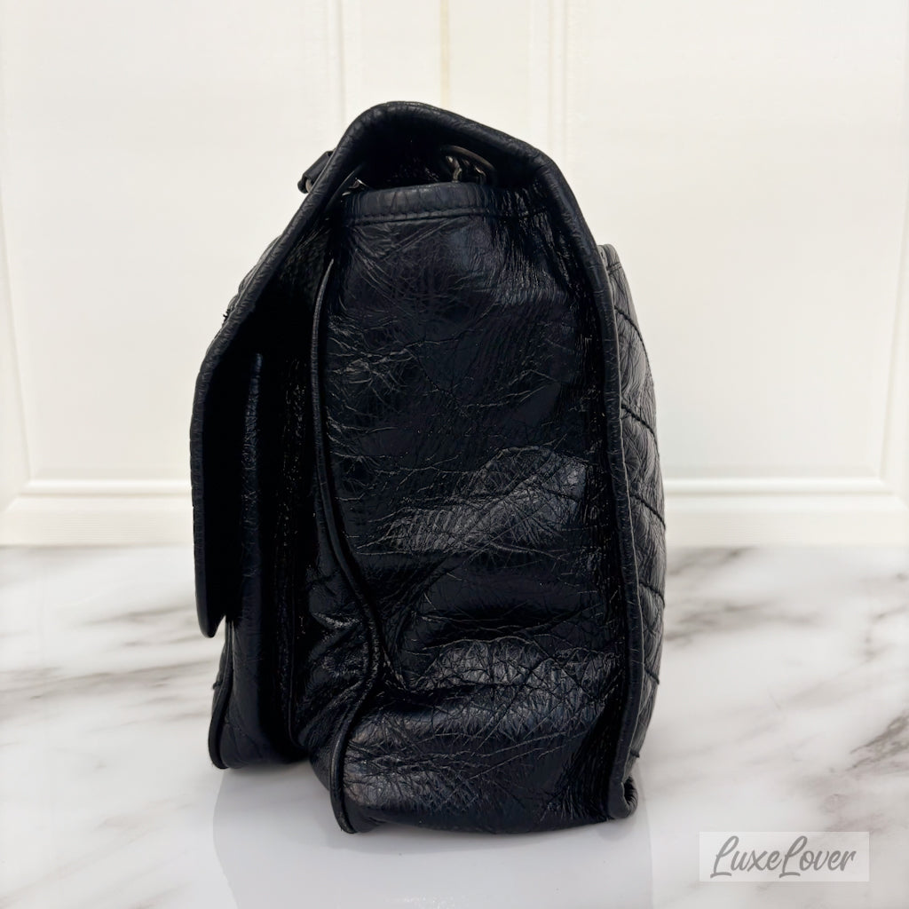 (PayNow $1050) Saint Laurent YSL Large Niki in Black Distressed Calfskin RHW
