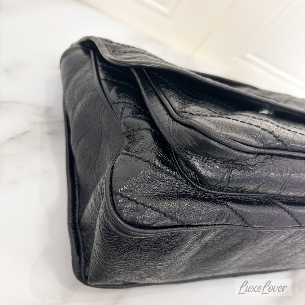 (PayNow $1050) Saint Laurent YSL Large Niki in Black Distressed Calfskin RHW