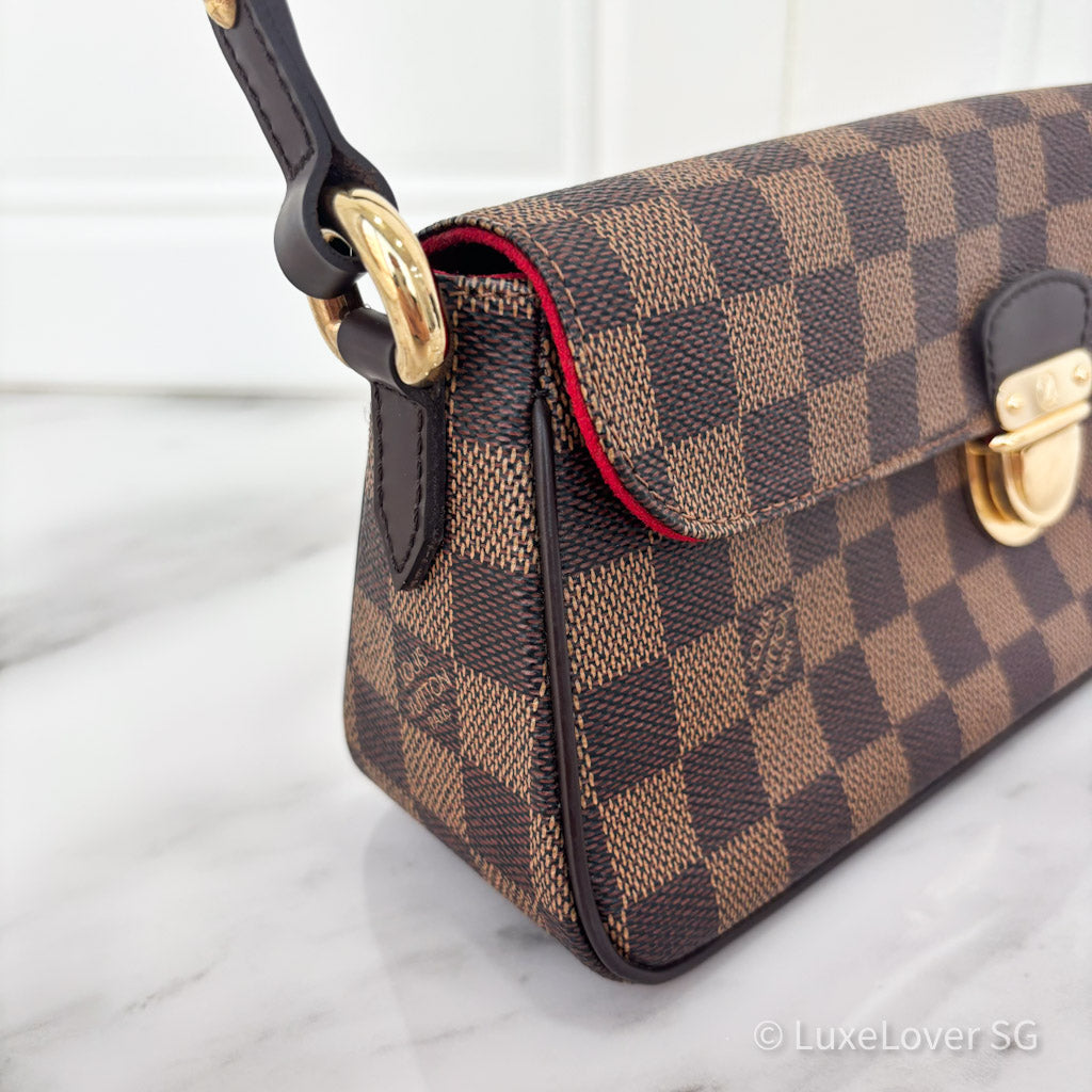 (PayNow$950) LV Ravello PM Shoulder Bag in Damier Ebene GHW