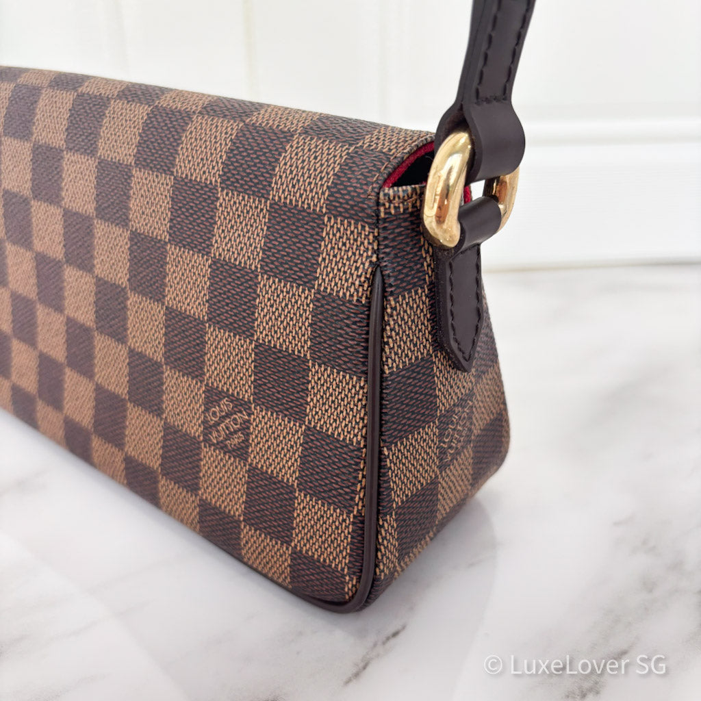 (PayNow$950) LV Ravello PM Shoulder Bag in Damier Ebene GHW