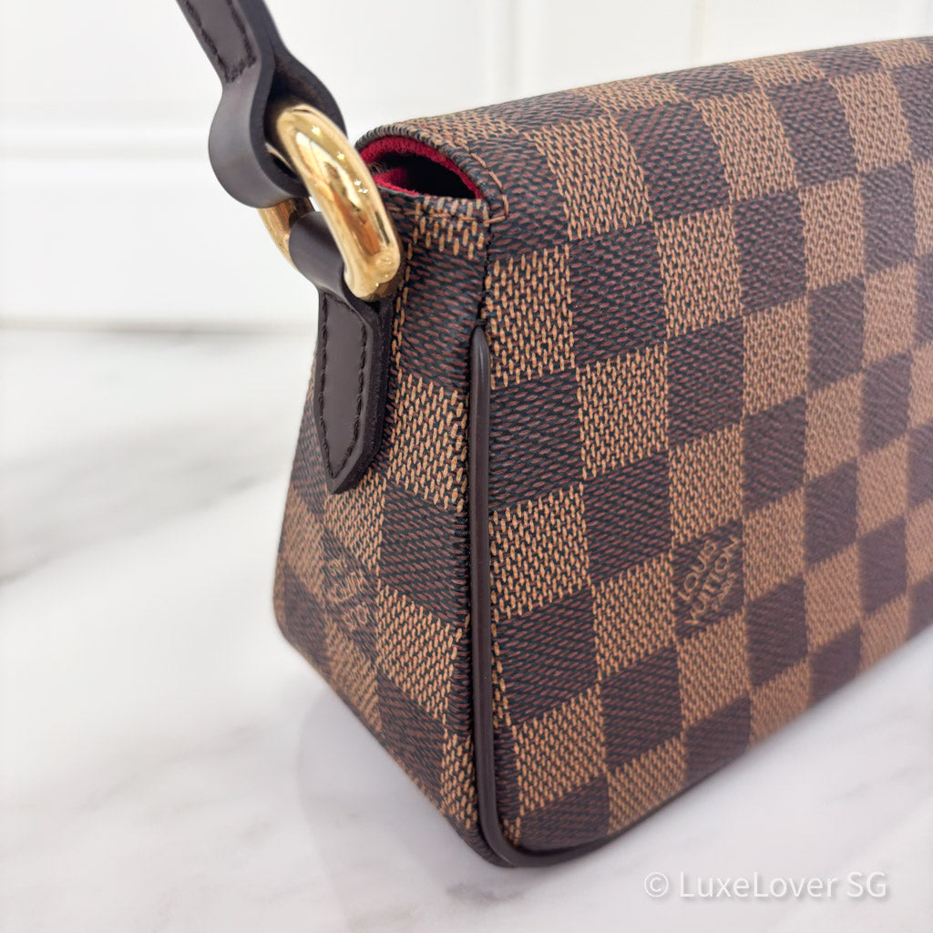 (PayNow$950) LV Ravello PM Shoulder Bag in Damier Ebene GHW