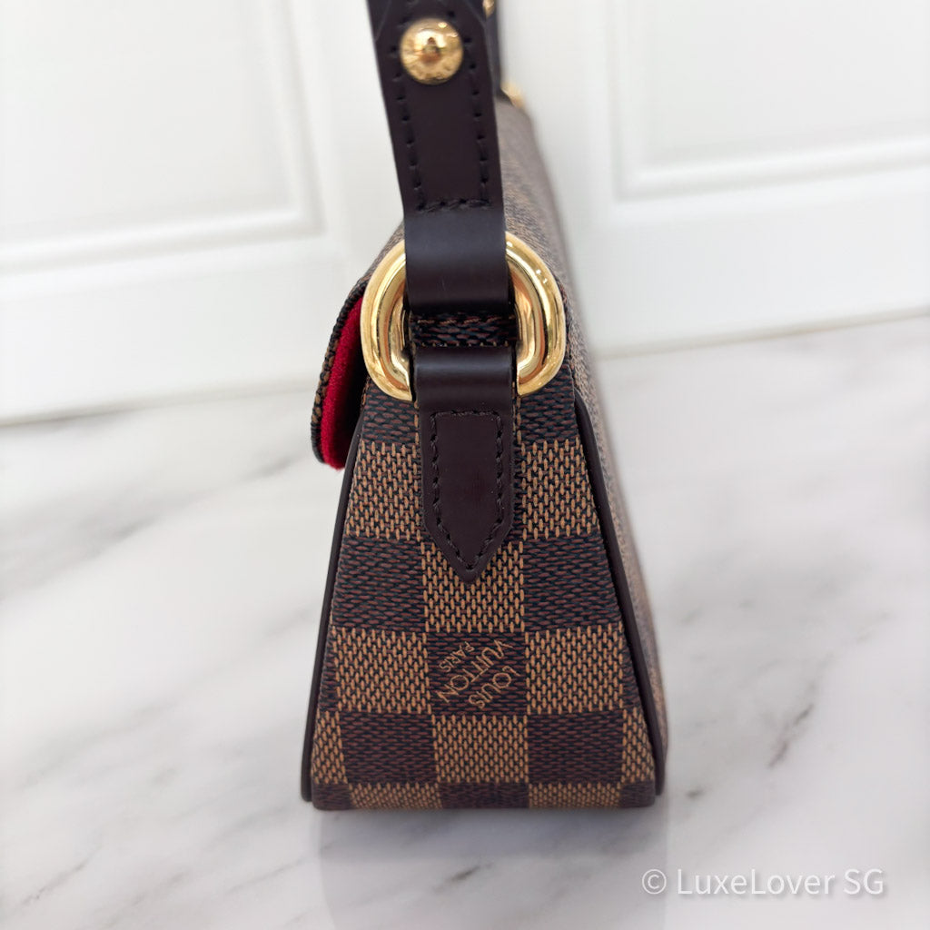 (PayNow$950) LV Ravello PM Shoulder Bag in Damier Ebene GHW