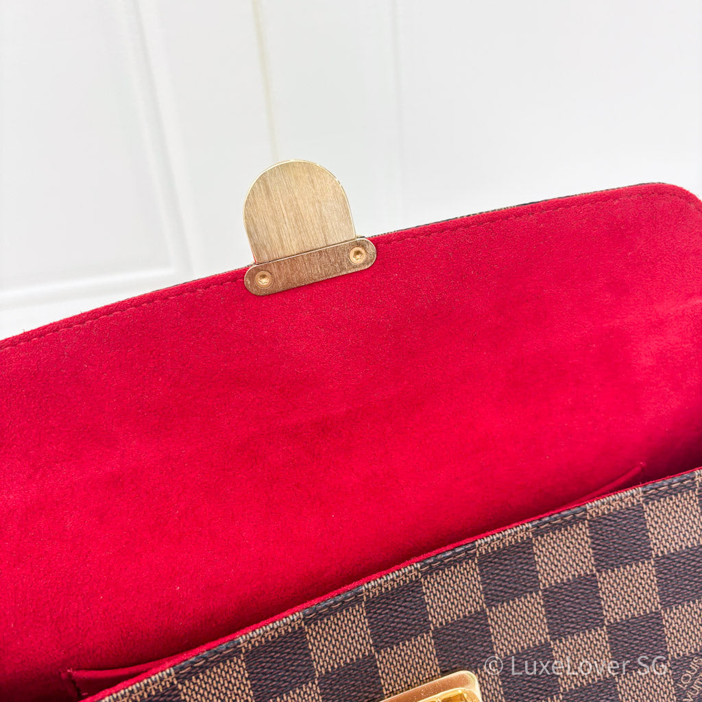 (PayNow$950) LV Ravello PM Shoulder Bag in Damier Ebene GHW