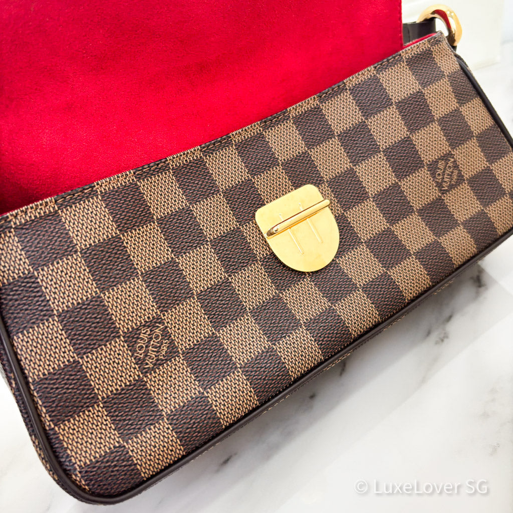 (PayNow$950) LV Ravello PM Shoulder Bag in Damier Ebene GHW