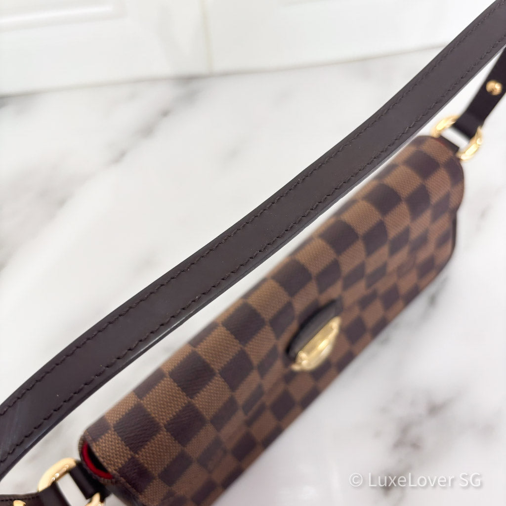 (PayNow$950) LV Ravello PM Shoulder Bag in Damier Ebene GHW