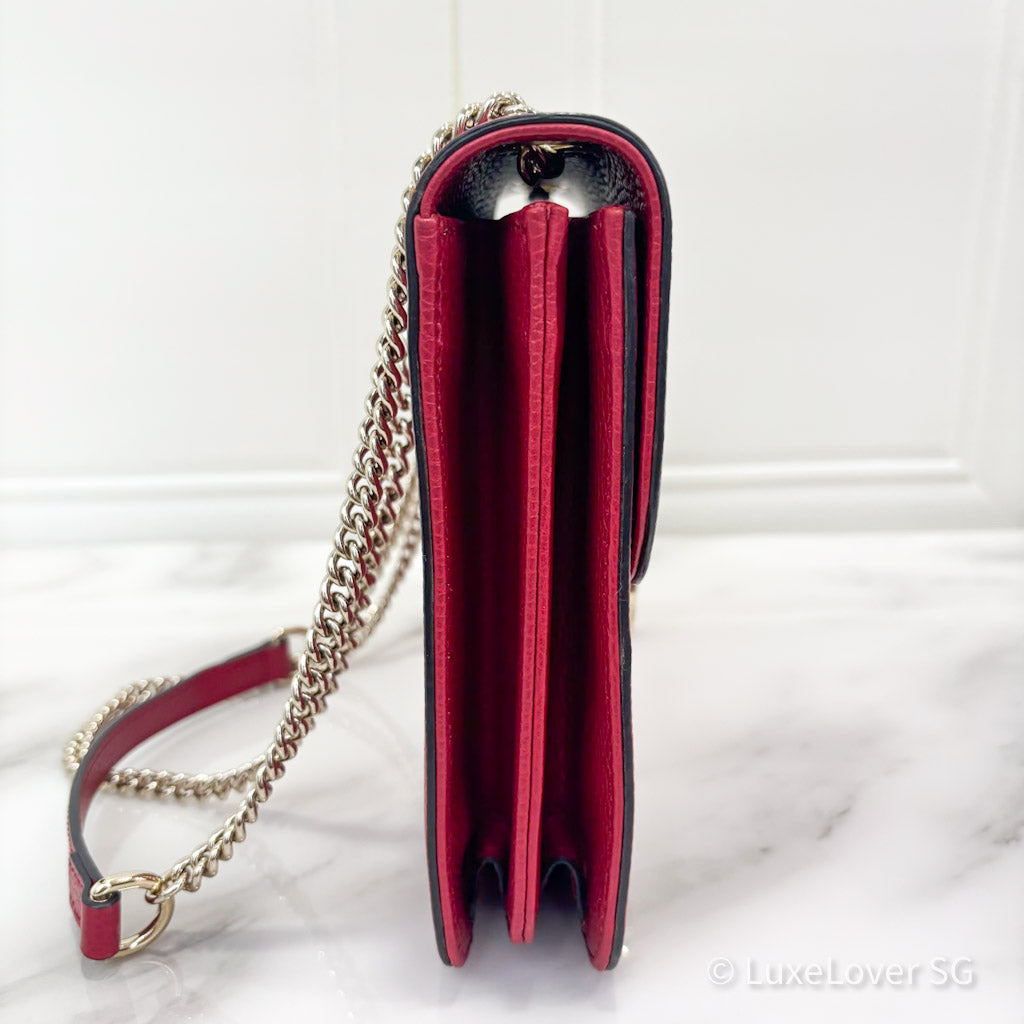 Gucci Interlocking G Shoulder Bag in Red Calfskin GHW