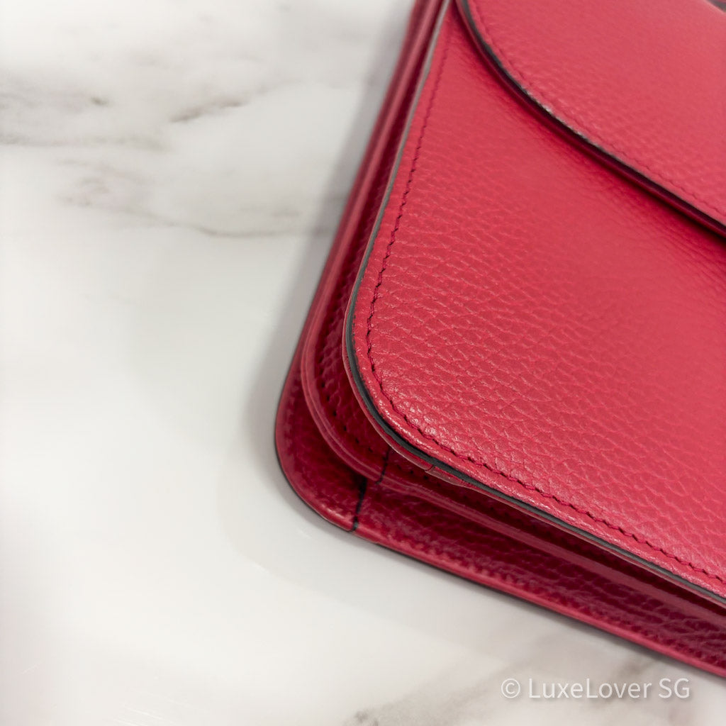 Gucci Interlocking G Shoulder Bag in Red Calfskin GHW