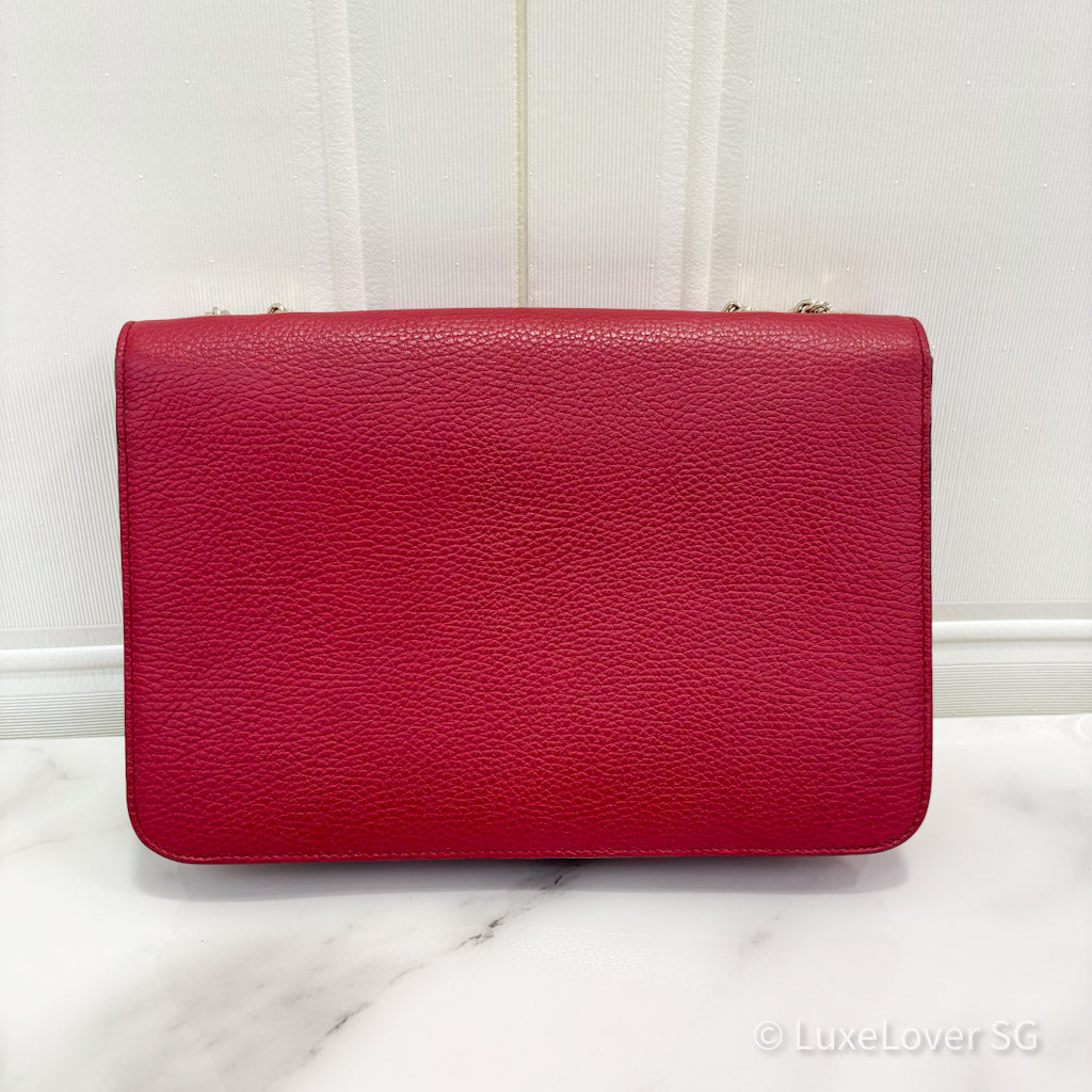 Gucci Interlocking G Shoulder Bag in Red Calfskin GHW
