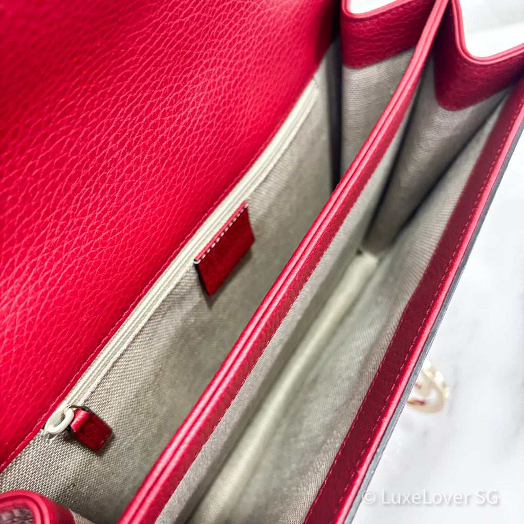 Gucci Interlocking G Shoulder Bag in Red Calfskin GHW