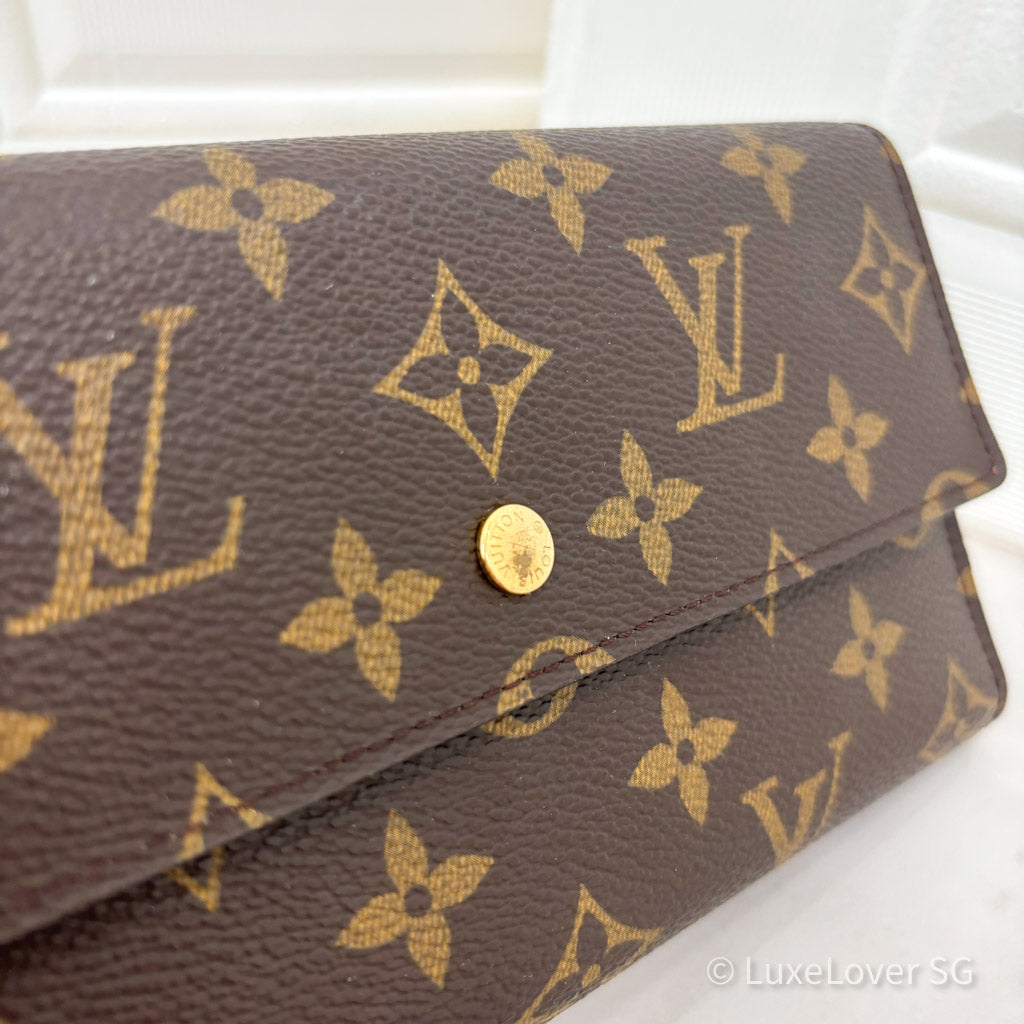 LV Long Wallet in Monogram Canvas and GHW