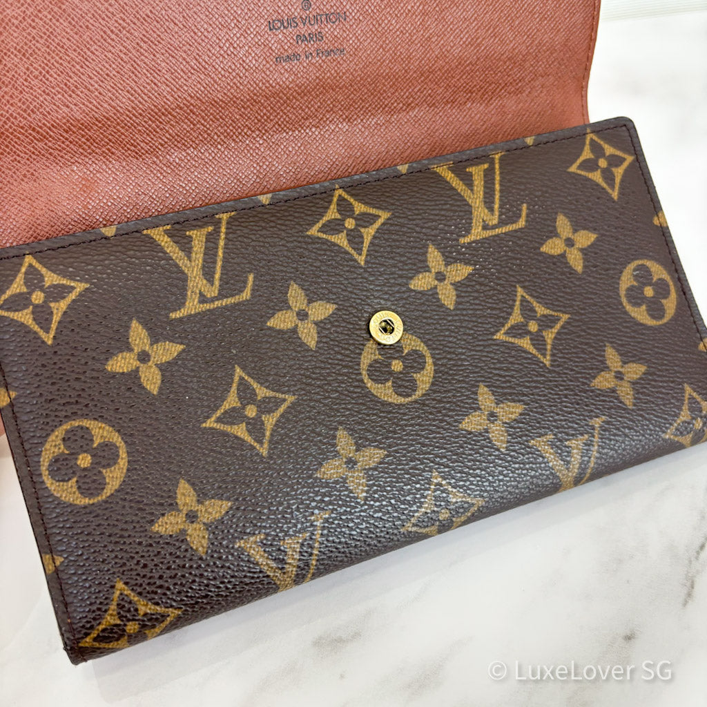 LV Long Wallet in Monogram Canvas and GHW