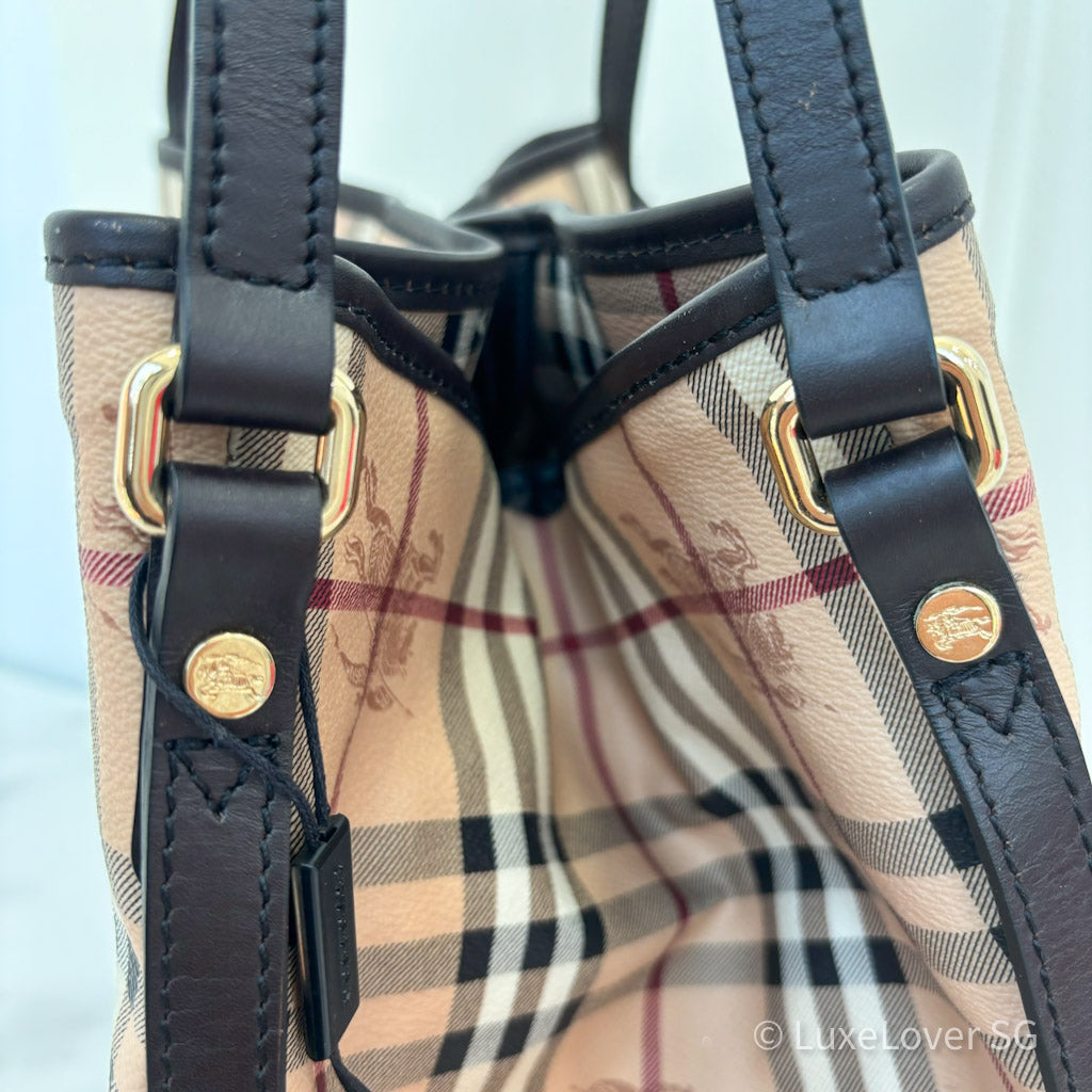 Burberry Haymarket Medium Canterbury Tote with Pouch Nova Check Coated Canvas