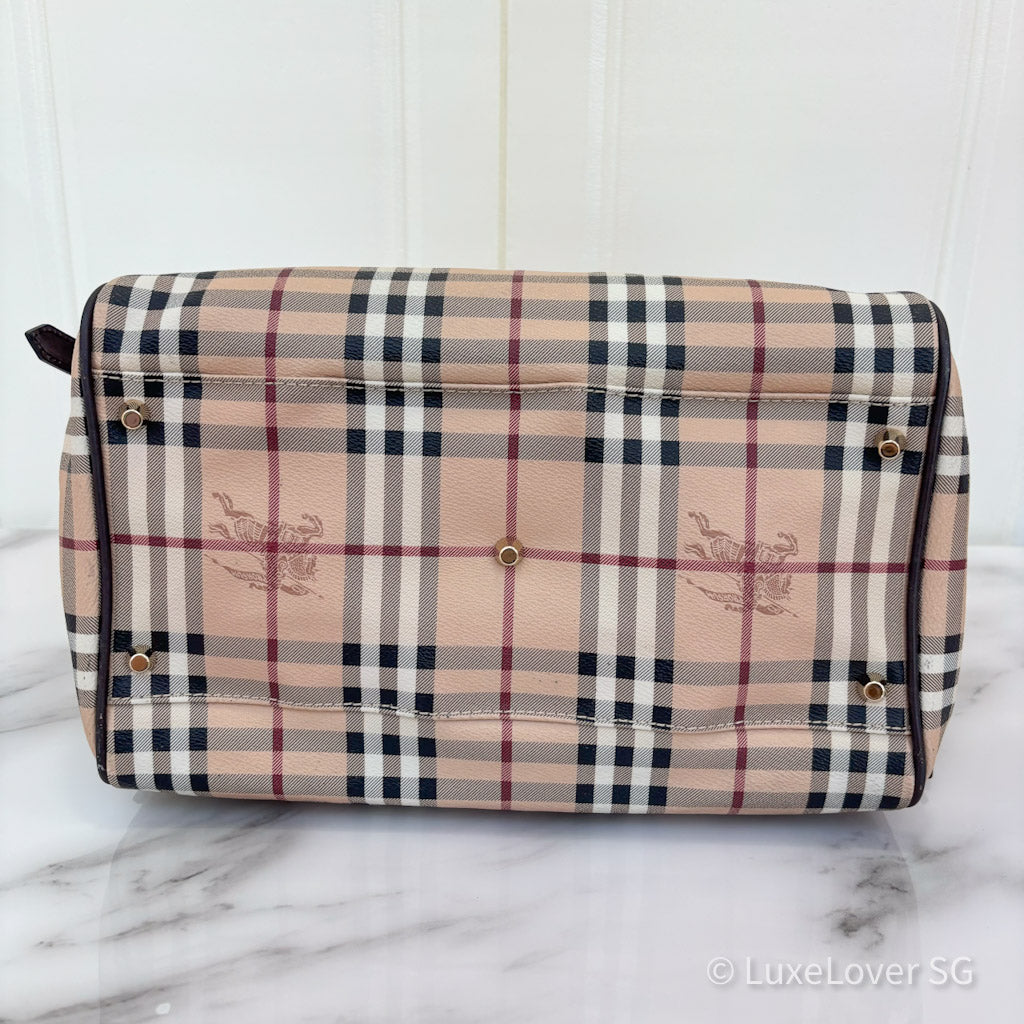 Burberry Haymarket Medium Canterbury Tote with Pouch Nova Check Coated Canvas