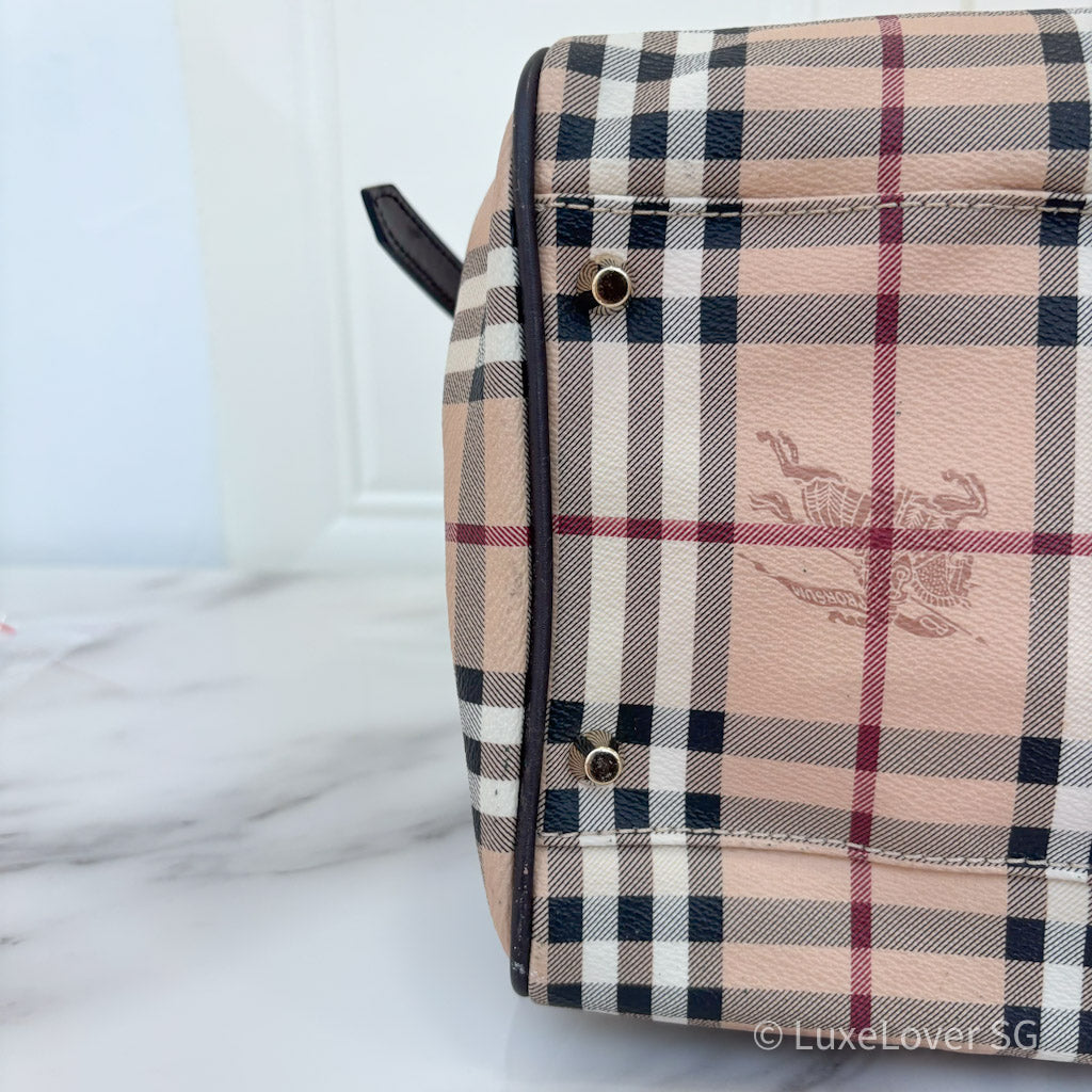 Burberry Haymarket Medium Canterbury Tote with Pouch Nova Check Coated Canvas