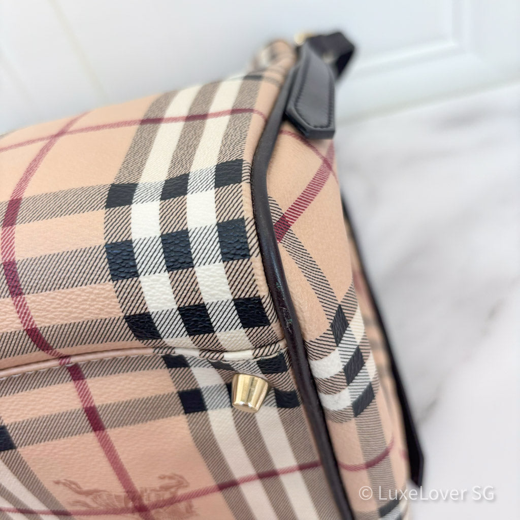 Burberry Haymarket Medium Canterbury Tote with Pouch Nova Check Coated Canvas