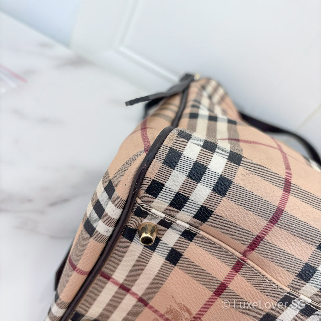 Burberry Haymarket Medium Canterbury Tote with Pouch Nova Check Coated Canvas