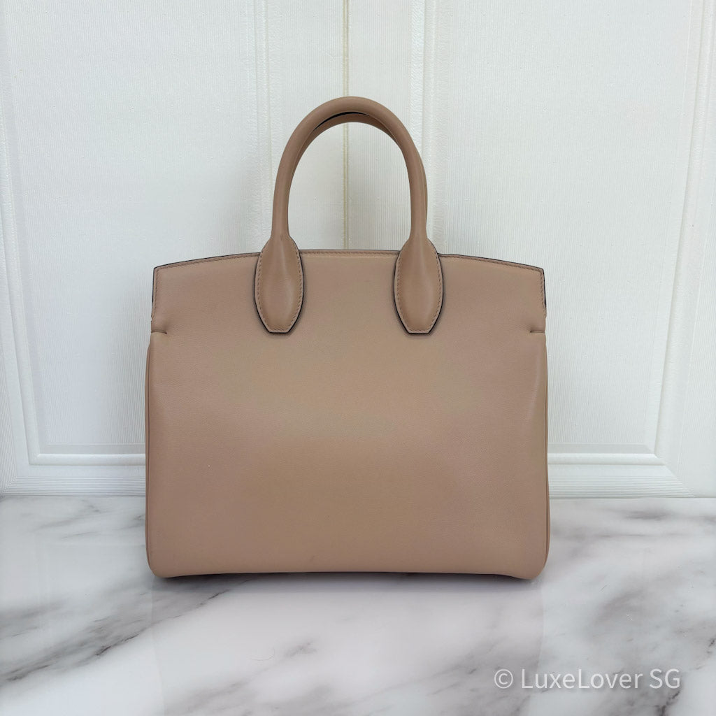 Salvatore Ferragamo Studio Bag in Almond Beige Calfskin and GHW