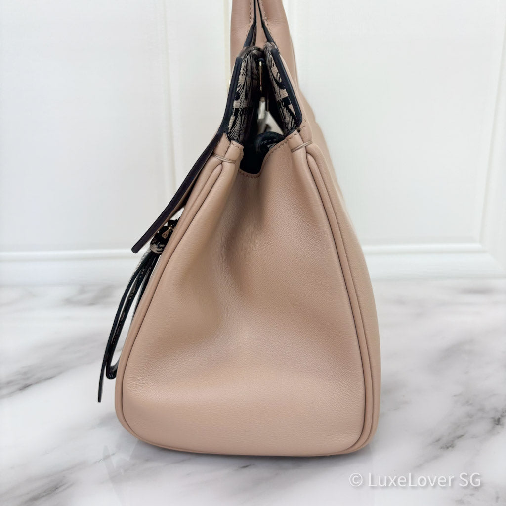 Salvatore Ferragamo Studio Bag in Almond Beige Calfskin and GHW