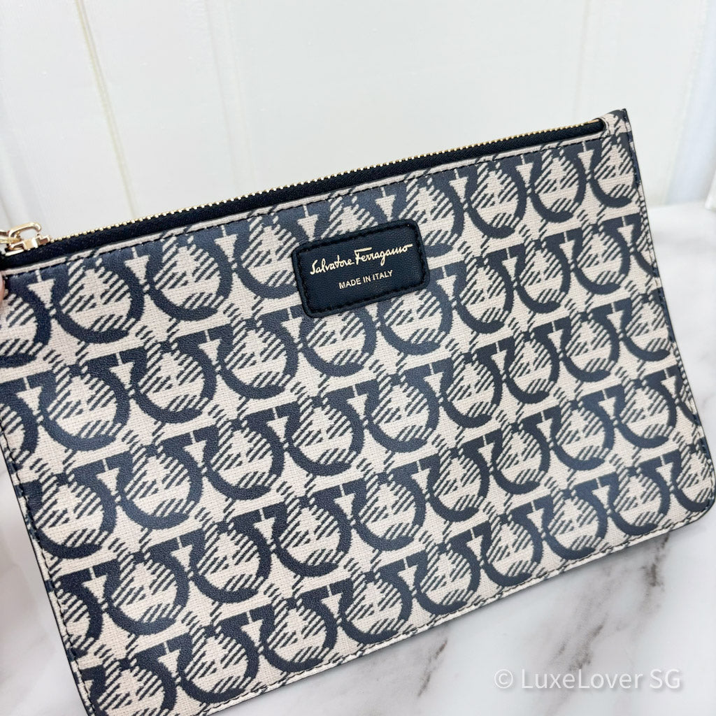 Salvatore Ferragamo Studio Bag in Almond Beige Calfskin and GHW