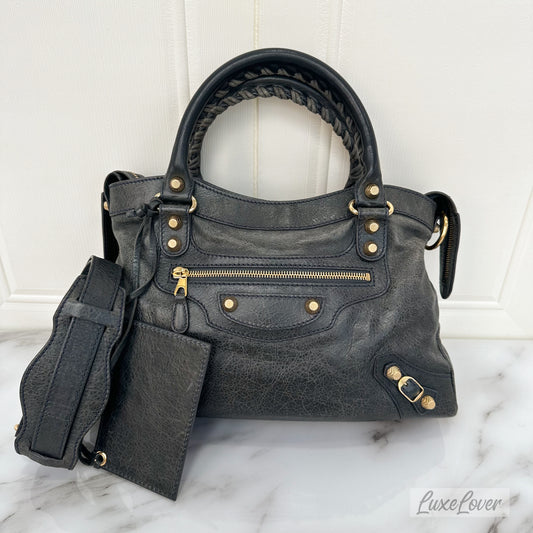 Balenciaga Bag in Grey Distressed Leather and GHW