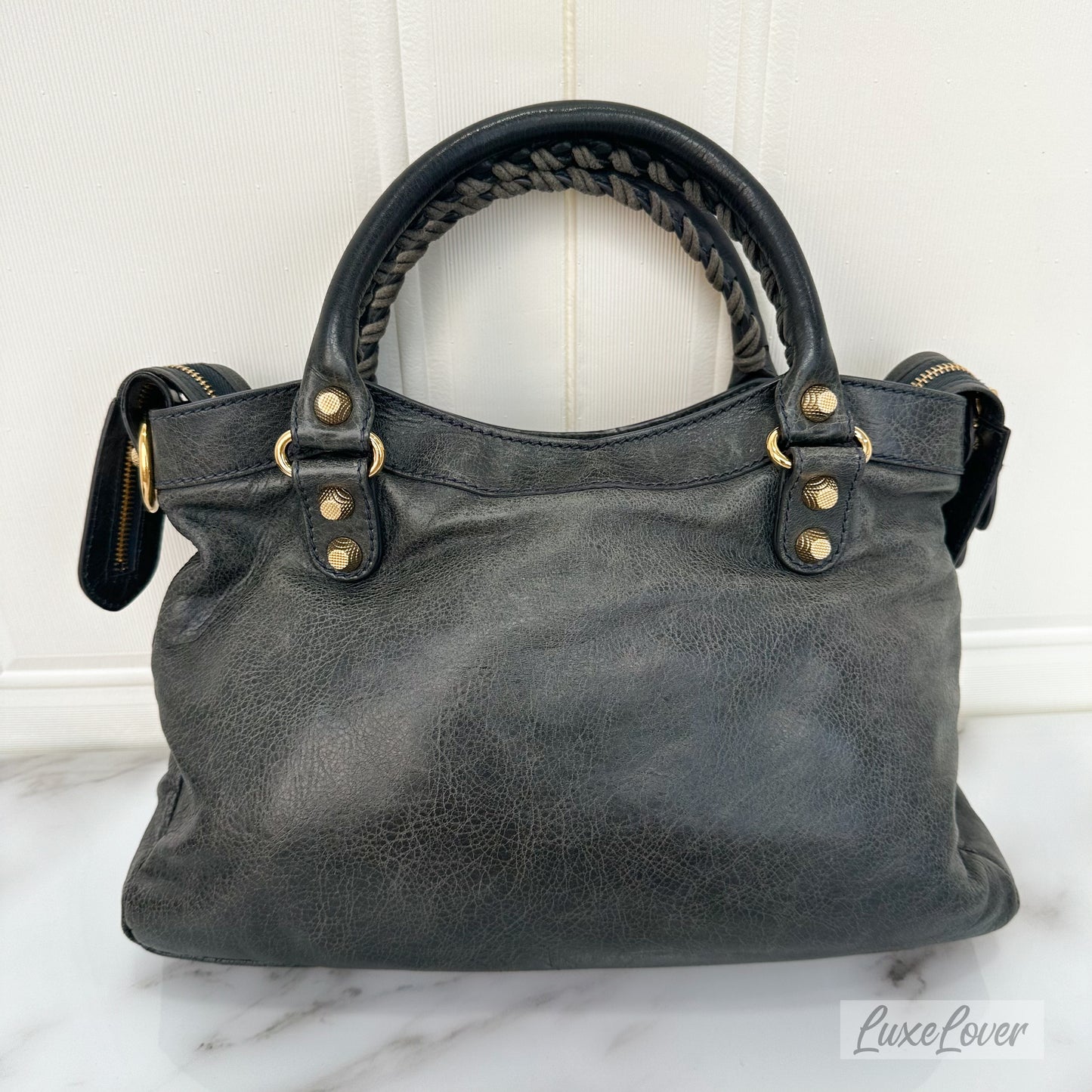 Balenciaga Bag in Grey Distressed Leather and GHW