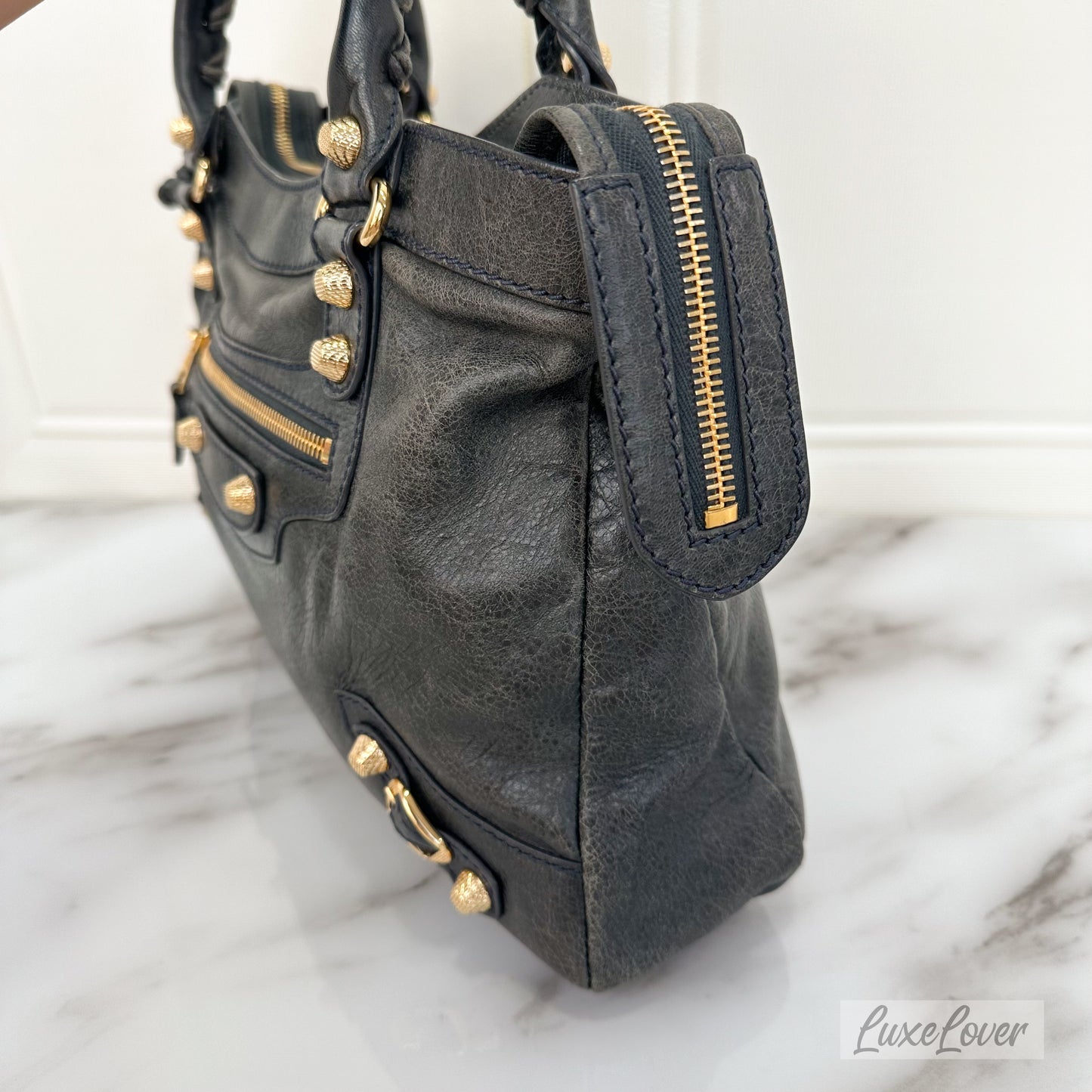 Balenciaga Bag in Grey Distressed Leather and GHW