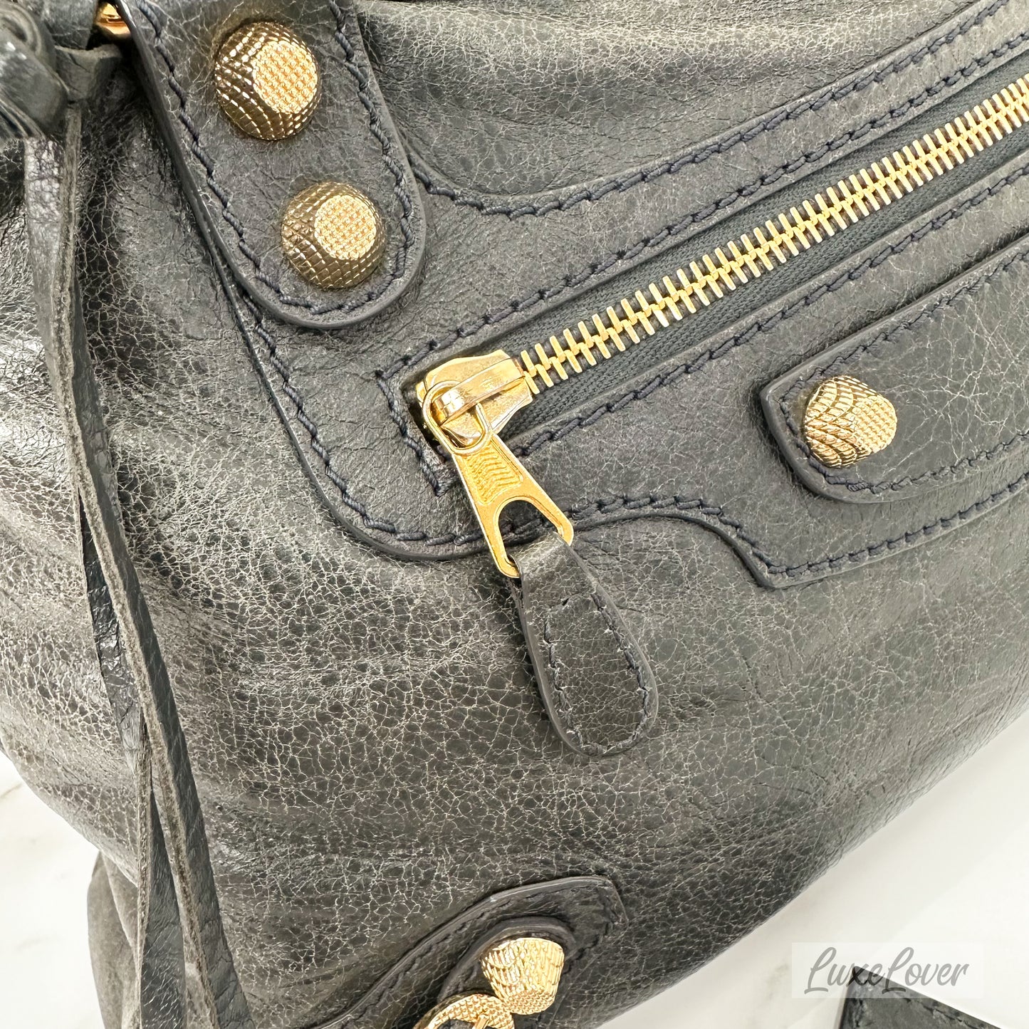 Balenciaga Bag in Grey Distressed Leather and GHW