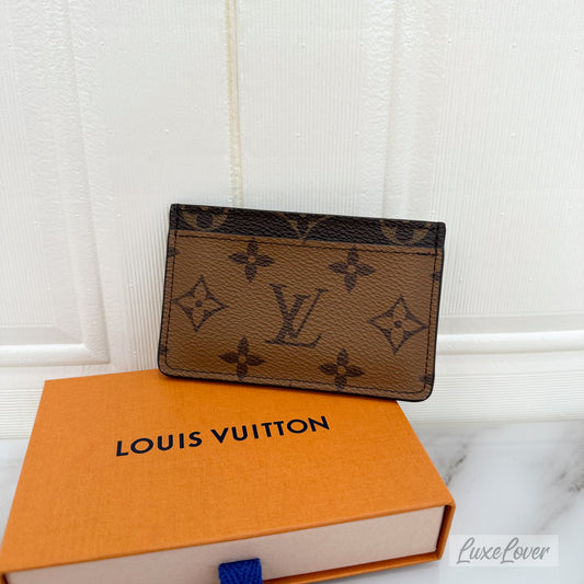 (PayNow $190) LV Monogram Reverse Canvas Card Holder