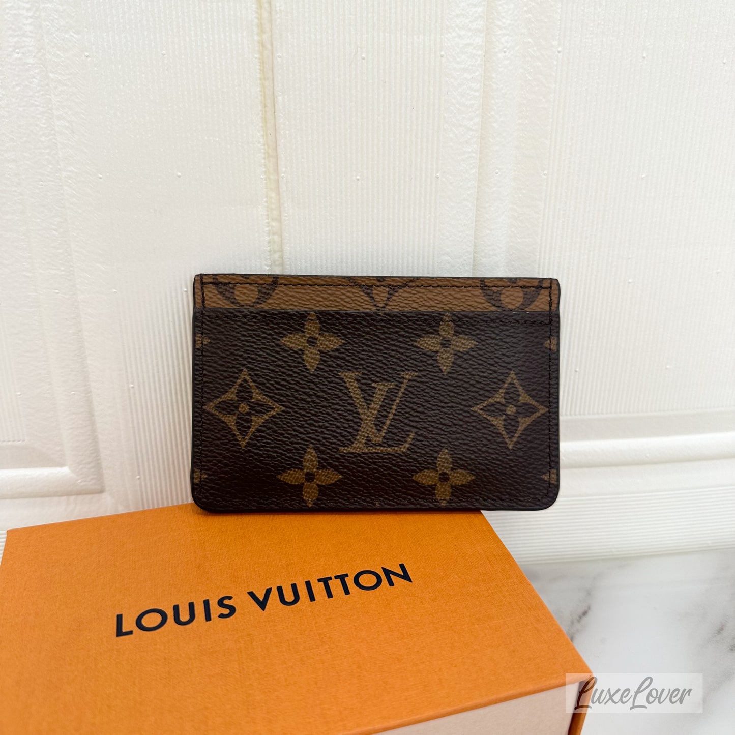 (PayNow $190) LV Monogram Reverse Canvas Card Holder