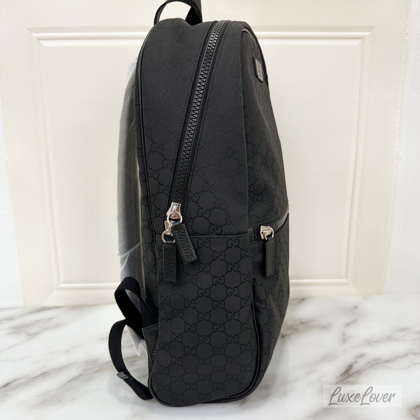 Gucci Monogram Nylon Backpack in Black Canvas