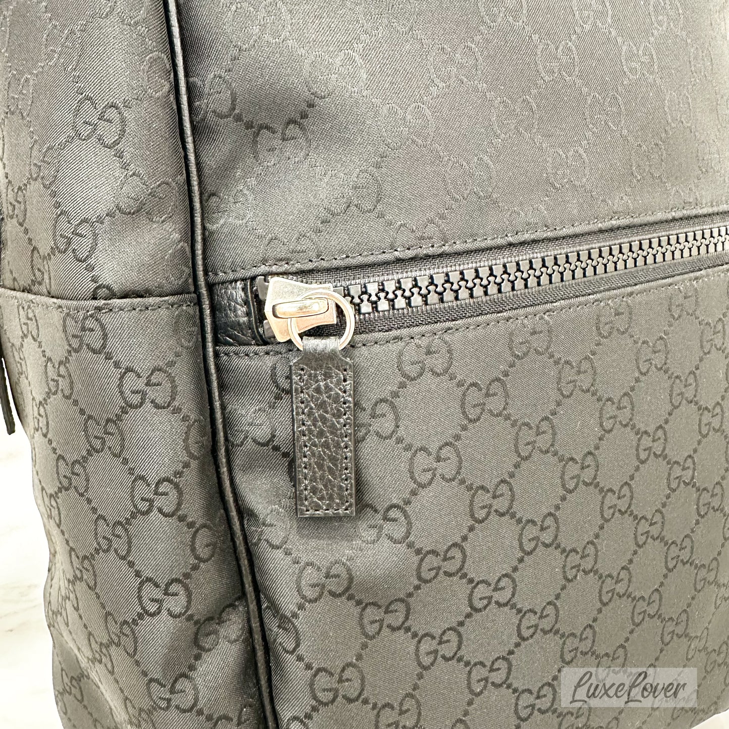 Gucci Monogram Nylon Backpack in Black Canvas