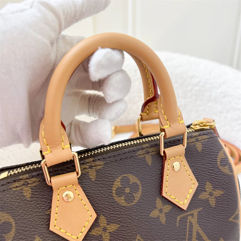 (PayNow$1990) LV Nano Speedy in Monogram Canvas GHW