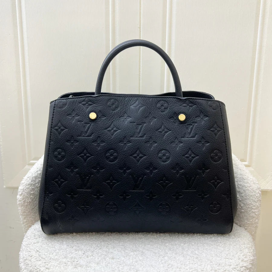 (PayNow$1790) LV Montaigne MM in Black Empreinte Leather and GHW